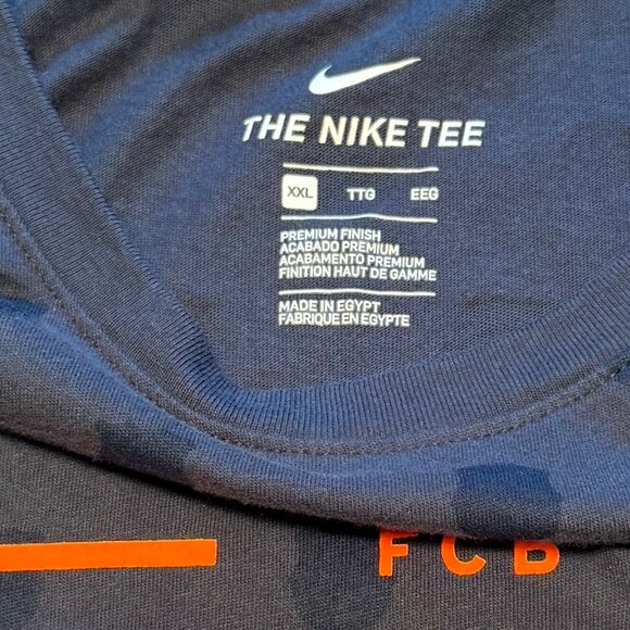 Nike‎ FCB Forca Barca Bracket Barcelona Shadow Logo Pattern T-Shirt XXL - Picture 4 of 8